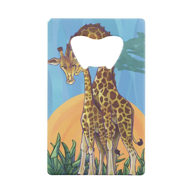 Giraffe Mama and Baby Credit Card Bottle Opener (Back)