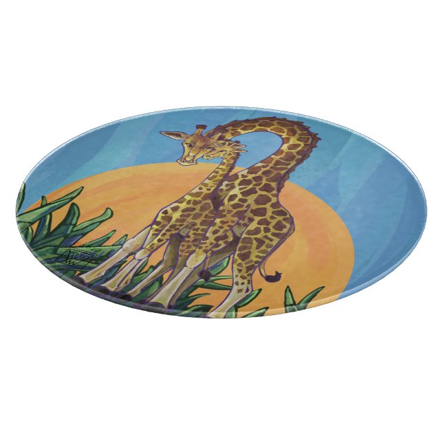 Giraffe Mama and Baby Cutting Board (Corner)