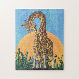 Giraffe Mama and Baby Jigsaw Puzzle