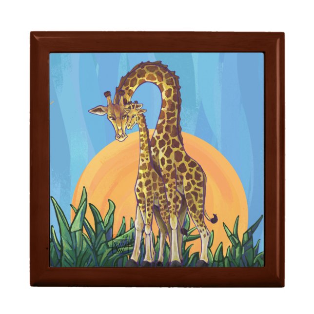 Giraffe Mama and Baby Keepsake Box (Front)