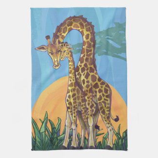 Giraffe Mama and Baby Kitchen Towel