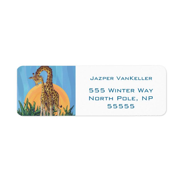 Giraffe Mama and Baby Label (Front)