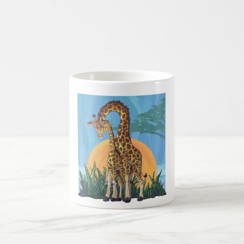 Giraffe Mama and Baby Magic Mug