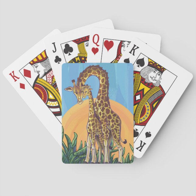 Giraffe Mama and Baby Poker Cards (Back)