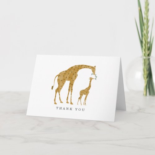 Giraffe Mama and Baby Shower Thank You Card