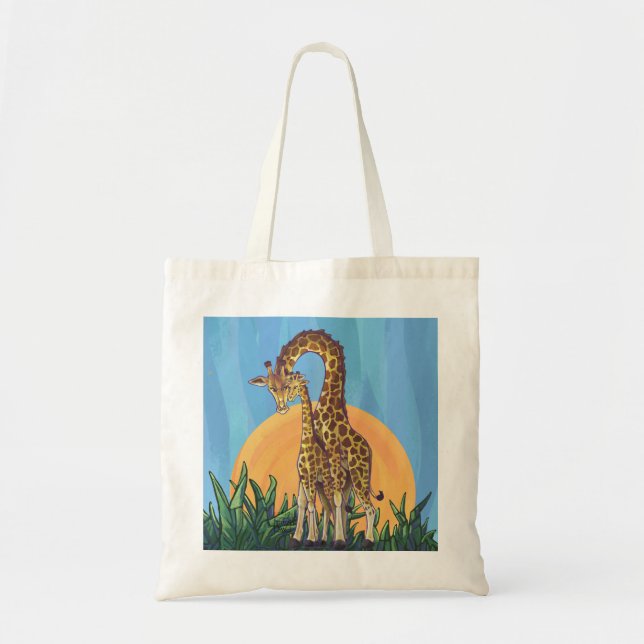 Giraffe Mama and Baby Tote Bag (Front)