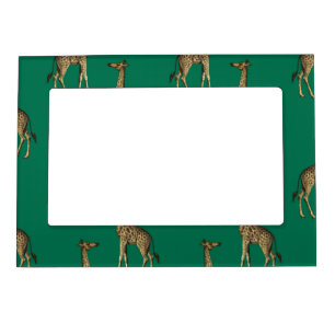 Giraffe Mammalian Emerald Green Wild Animal Africa Magnetic Frame