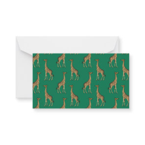 Giraffe Mammalian Emerald Green Wild Animal Africa Note Card
