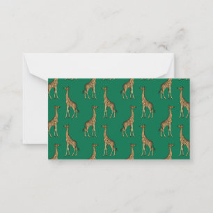 Giraffe Mammalian Emerald Green Wild Animal Africa Note Card