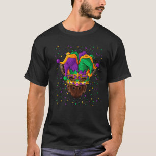 Giraffe Mardi Gras Animal Face Carnival Jester Fes T-Shirt