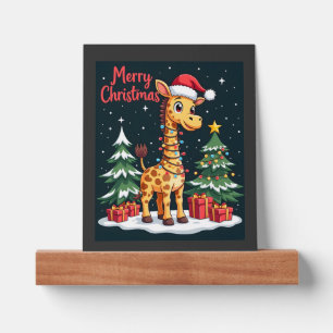 Giraffe Merry Christmas Tree Lighting Santa Giraff Picture Ledge