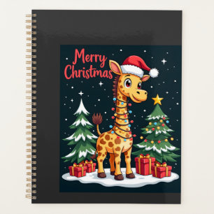 Giraffe Merry Christmas Tree Lighting Santa Giraff Planner