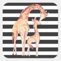 Mom and Baby Giraffe Monogram G - Monogram G - Posters and Art