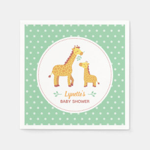 Giraffe Mom and Baby, Polka Dots Party Supplies Napkins