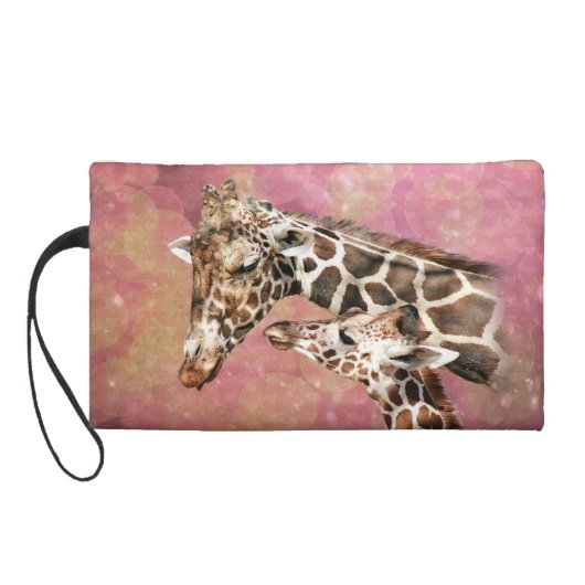 Giraffe Mom and Baby Wristlet Purse (Back)