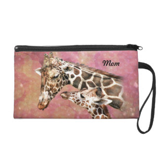 Giraffe Mom and Baby Wristlet Purse
