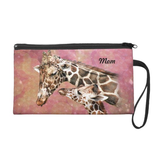 Giraffe Mom and Baby Wristlet Purse (Front)