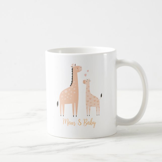 Giraffe Mom & Baby Coffee Mug (Right)