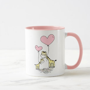 Giraffe Mom & Baby Pink Mother's Day Baby Shower Mug