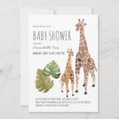Giraffe Mom Baby Safari Gender-Neutral Baby Shower Invitation (Front)
