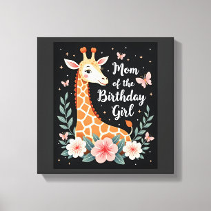 Giraffe Mom of the Birthday Girl Matching Family L Canvas Print