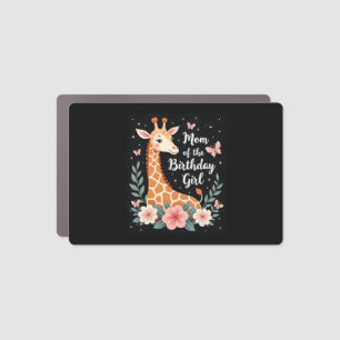 Giraffe Mom of the Birthday Girl Matching Family L Car Magnet