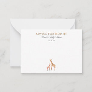Giraffe Mommy Advice Cards