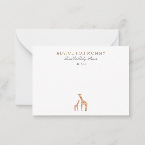 Giraffe Mommy Advice Cards