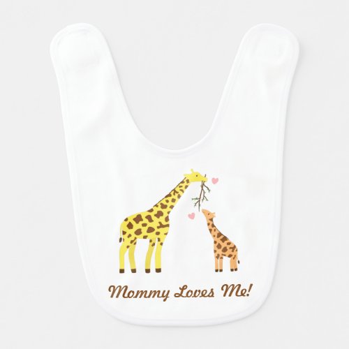 Giraffe Mommy and Baby Gender Neutral Baby Bib