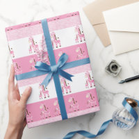 Beautiful Baby Pink Giraffe Wrapping Paper