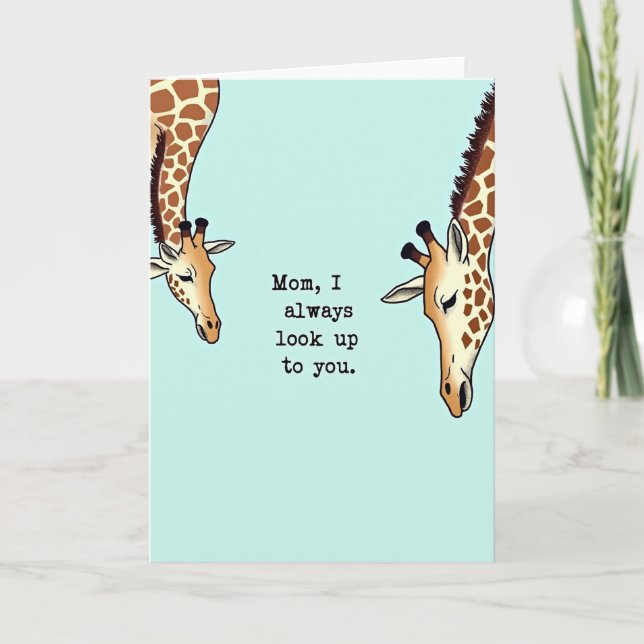 Giraffe Moms Day Illustration Card (Front)