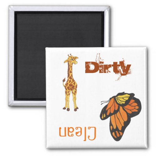 Giraffe  Monarch_CleanDirty _ Dishwasher Magnet