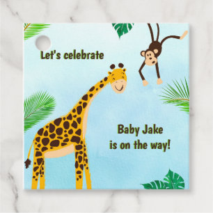 Giraffe & Monkey Safari or Zoo Party Animal Favor Tags