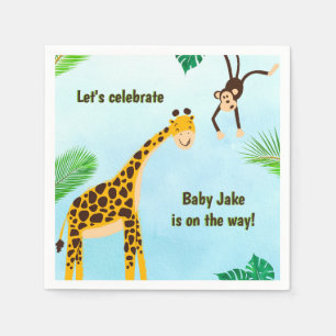 Giraffe & Monkey Safari or Zoo Party Animal Napkins