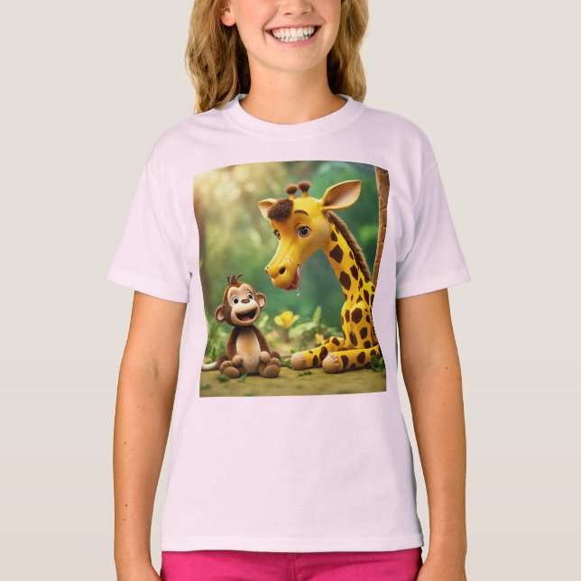 giraffe monkey  T-Shirt (Front)