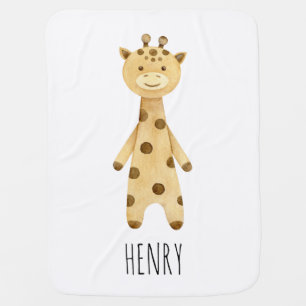 Giraffe monogram. cute modern baby blanket