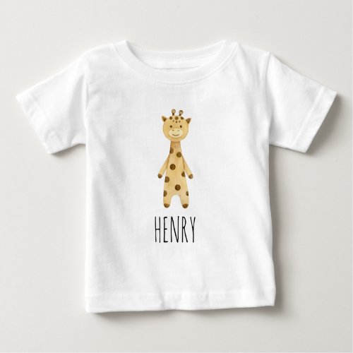 Giraffe monogram cute modern  baby T_Shirt