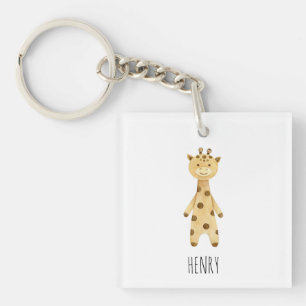 Giraffe monogram. cute modern keychain