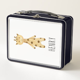 Giraffe monogram. cute modern  metal lunch box