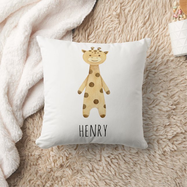 Giraffe monogram. cute modern  throw pillow (Blanket)