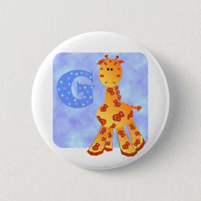 Giraffe Monogram G. Button (Front)