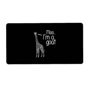 Giraffe Moo I'm A Goat Label