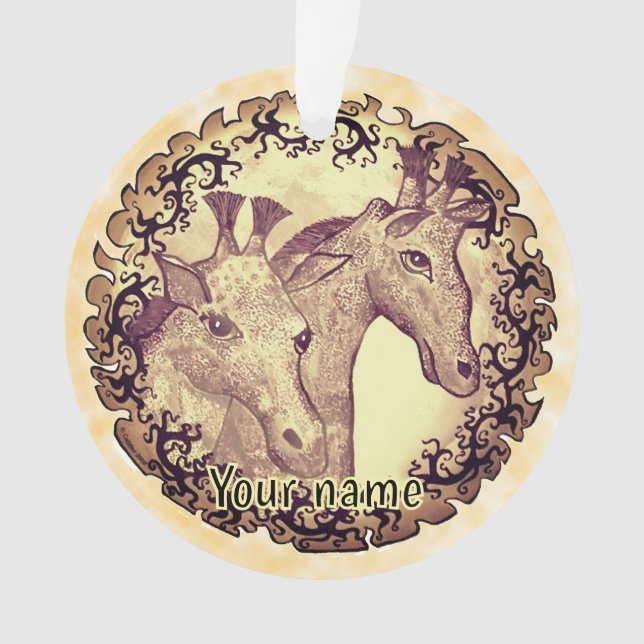 Giraffe Moon Ornament (Front)
