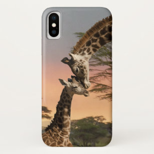 Giraffe Mother and Baby iPhone Case