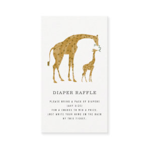 Giraffe Mother and Baby Shower Diaper Raffle Enclosure Card