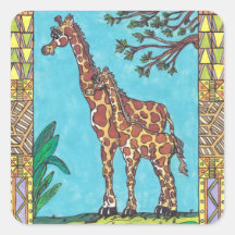 Giraffe Mum and Baby stickers