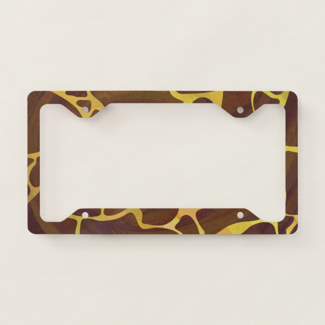 Giraffe Natural Print License Plate Frame (Front)
