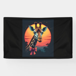 Giraffe Neck Like a Rollercoaster Run Funny Retro Banner