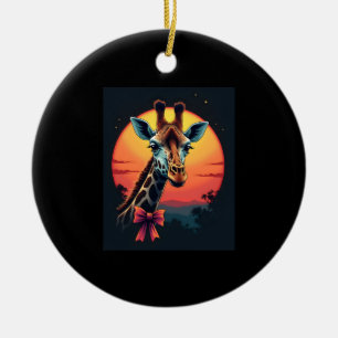 Giraffe Neck Like a Rollercoaster Run Funny Retro Ceramic Ornament