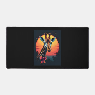 Giraffe Neck Like a Rollercoaster Run Funny Retro Desk Mat